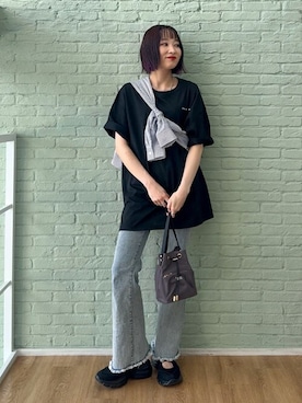 「Cutie Blonde（キューティーブロンド）のアイテム（デニムパンツ）」を使った、chikaさん（レディース・160cm）の夏コーディネート