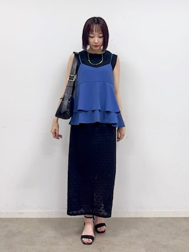 「アイテム（チュニック）」を使った、chikaさん（レディース・160cm）の夏コーディネート