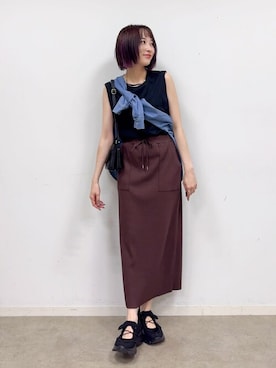 「アイテム（チュニック）」を使った、chikaさん（レディース・160cm）の夏コーディネート