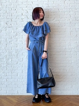 「アイテム（ヘアアクセサリー）」を使った、chikaさん（レディース・160cm）の夏コーディネート