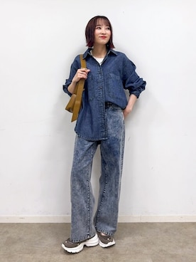 「Cutie Blonde（キューティーブロンド）のアイテム（デニムパンツ）」を使った、chikaさん（レディース・160cm）の秋コーディネート