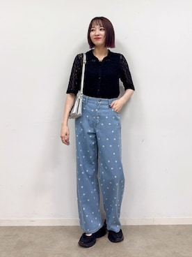 「Cutie Blonde（キューティーブロンド）のアイテム（デニムパンツ）」を使った、chikaさん（レディース・160cm）の秋コーディネート