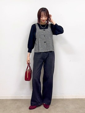 「アイテム（セットアップ）」を使った、chikaさん（レディース・160cm）の秋コーディネート