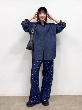 「Cutie Blonde（キューティーブロンド）のアイテム（デニムパンツ）」を使った、chikaさん（レディース・160cm）の秋コーディネート