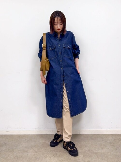 S-LL】ロングシーズン活躍 デニムシャツワンピース（ワンピース