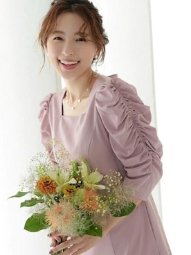 「アイテム（ドレス、ピンク系）」を使った、PREFERIR_webさん（レディース・160cm）の秋コーディネート