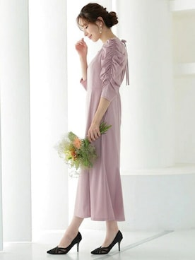 「アイテム（ドレス、ピンク系）」を使った、PREFERIR_webさん（レディース・160cm）の秋コーディネート