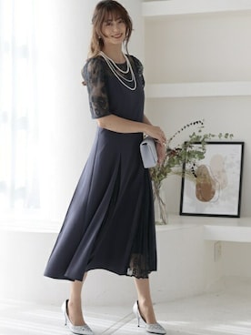 「アイテム（ドレス、グレー系）」を使った、PREFERIR_webさん（レディース・160cm）の秋コーディネート