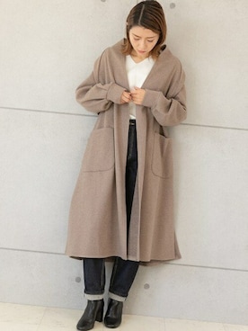 「ロングカーディガン」｜「アイテム（その他アウター）」を使った、PREFERIR_webさん（レディース・160cm）の秋コーディネート
