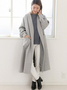 「ロングカーディガン」｜「アイテム（その他アウター）」を使った、PREFERIR_webさん（レディース・160cm）の秋コーディネート