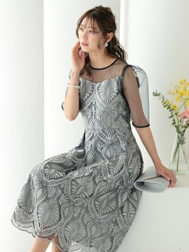 「アイテム（ドレス、グレー系）」を使った、PREFERIR_webさん（レディース・163cm）の冬コーディネート