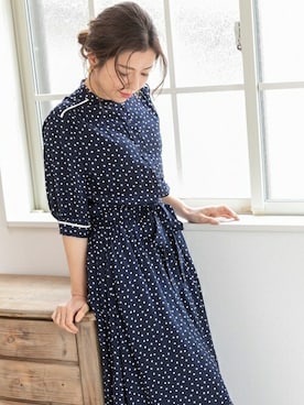 「ドットワンピ」｜「アイテム（シャツワンピース）」を使った、PREFERIR_webさん（レディース・160cm）の春コーディネート