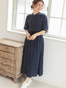 「ドットワンピ」｜「アイテム（シャツワンピース）」を使った、PREFERIR_webさん（レディース・160cm）の春コーディネート