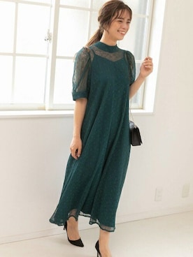 「後ろリボンワンピース」｜PREFERIR_webさん（レディース・163cm）の夏コーディネート