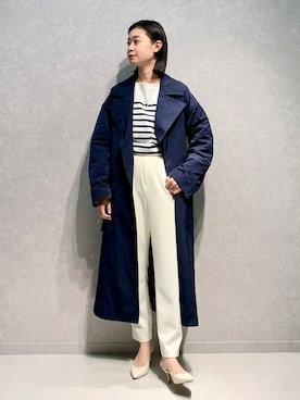 「Rougevif」｜「アイテム（トレンチコート）」を使った、くろさん（レディース・160cm）の冬コーディネート