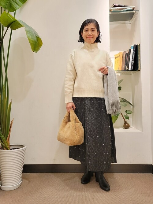 【美品】　マント　ショール　リバーシブル カシミヤシルク ドット リバーシブルストール｜トゥモローランド