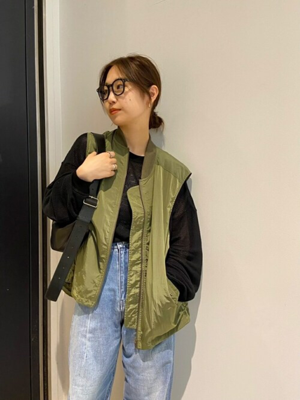 BEARDSLEY　MA-1ジレナイロンジャケット　カーキ　ビアズリー　ベスト BEARDSLEY（ビアズリー）の「《FRIPIER》トレンドな MA-1ジレ