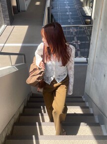 TINA：JOJUN カットレース シアートップス セール】カットレース シアートップス TINA：JOJUN（シャツ