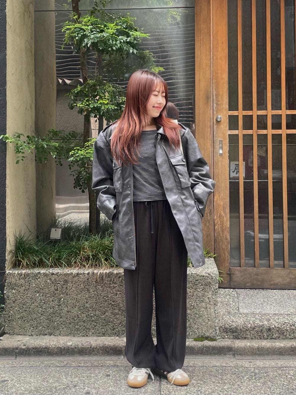 フェイクレザー オーバーコート TINA：JOJUN