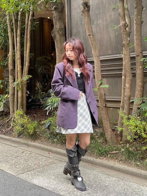 レイヤード風 ニットソー TINA：JOJUN TINA：JOJUN tシャツ レイヤード風 ニットソー レディース