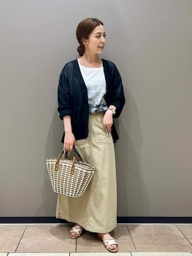 「Simplicite（サンプリシテ）のアイテム」を使った、Mayuさん（レディース・157cm）の夏コーディネート