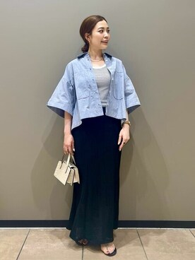「Simplicite（サンプリシテ）のアイテム（バッグ）」を使った、Mayuさん（レディース・157cm）の夏コーディネート