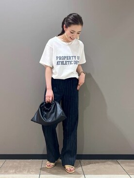 「Simplicite（サンプリシテ）のアイテム（バッグ）」を使った、Mayuさん（レディース・157cm）の夏コーディネート