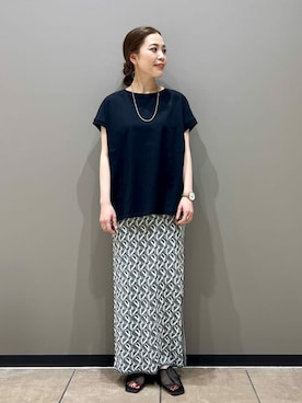 「Simplicite（サンプリシテ）のアイテム」を使った、Mayuさん（レディース・157cm）の夏コーディネート