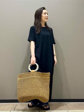 「Simplicite（サンプリシテ）のアイテム」を使った、Mayuさん（レディース・157cm）の夏コーディネート