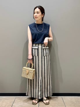 「Simplicite（サンプリシテ）のアイテム」を使った、Mayuさん（レディース・157cm）の夏コーディネート