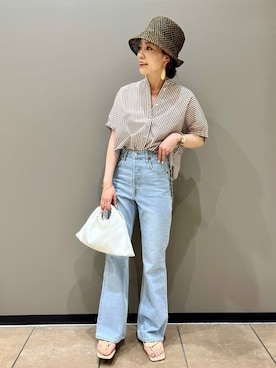 「Simplicite（サンプリシテ）のアイテム（バッグ）」を使った、Mayuさん（レディース・157cm）の夏コーディネート