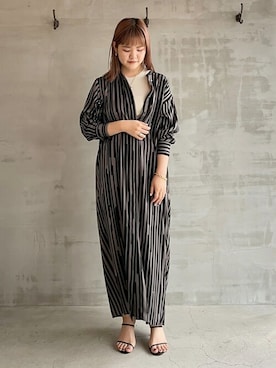 「HELIOPOLE（エリオポール）のアイテム（ワンピース/ドレス）」を使った、heliopoleofficialさん（レディース・161cm）の春コーディネート