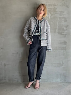 「ロックT」｜「アイテム（ジャケット/アウター）」を使った、heliopoleofficialさん（レディース・162cm）の春コーディネート