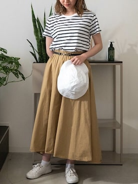 「SUPERGA（スペルガ）のアイテム」を使った、panさん（レディース・162cm）の夏コーディネート