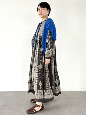 「YECCA VECCA（イェッカヴェッカ）のアイテム（カーディガン/ボレロ）」を使った、はなこさん（レディース・154cm）の春コーディネート