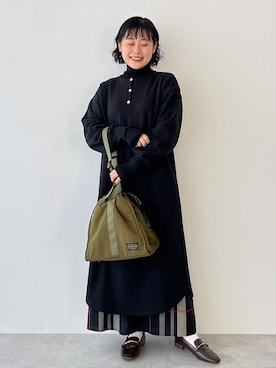 「PENDLETON（ペンドルトン）のアイテム（バッグ）」を使った、はなこさん（レディース・155cm）の冬コーディネート