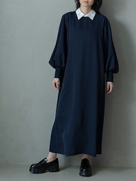 「襟付きワンピース」｜MARECHAL TERREさん（レディース・163cm）の夏コーディネート