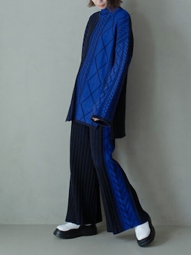 「ニットアップ」｜「アイテム（ブーツ）」を使った、MARECHAL TERREさん（レディース・162cm）の秋コーディネート