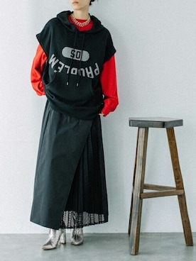 「アイテム（スウェット）」を使った、MARECHAL TERREさん（レディース・167cm）の夏コーディネート