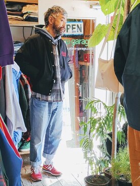 「--（--）のアイテム（ブルゾン）」を使った、ataco garageさん（メンズ・173cm）の冬コーディネート