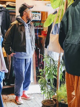 「Dickies（ディッキーズ）のアイテム（ジャケット/アウター）」を使った、ataco garageさん（メンズ・173cm）の冬コーディネート