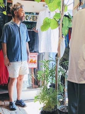 「シルクシャツ」｜ataco garageさん（メンズ・173cm）の春コーディネート