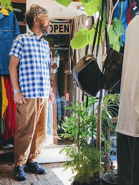 「ワークパンツ」｜ataco garageさん（メンズ・173cm）の夏コーディネート
