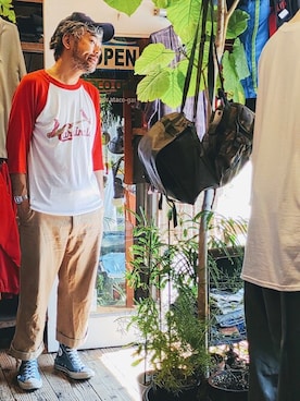 「SOFFE（ソフィー）のアイテム」を使った、ataco garageさん（メンズ・173cm）の夏コーディネート