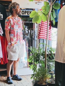 「アロハシャツ」｜ataco garageさん（メンズ・173cm）の夏コーディネート