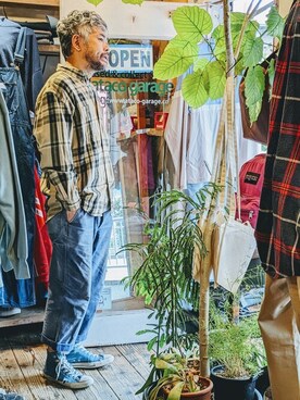 「--（--）のアイテム（シャツ/ブラウス）」を使った、ataco garageさん（メンズ・173cm）の秋コーディネート