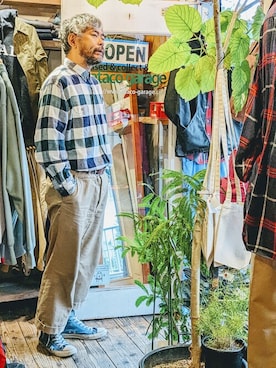 「--（--）のアイテム（シャツ/ブラウス）」を使った、ataco garageさん（メンズ・173cm）の秋コーディネート