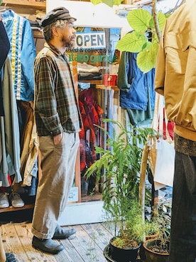 「--（--）のアイテム（シャツ/ブラウス）」を使った、ataco garageさん（メンズ・173cm）の秋コーディネート