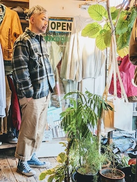 「--（--）のアイテム（シャツ/ブラウス）」を使った、ataco garageさん（メンズ・173cm）の冬コーディネート