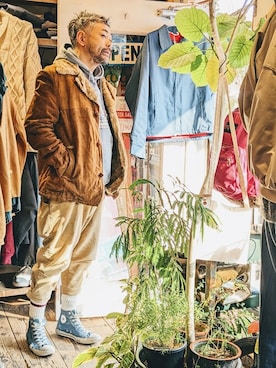 「--（--）のアイテム（その他アウター）」を使った、ataco garageさん（メンズ・173cm）の冬コーディネート